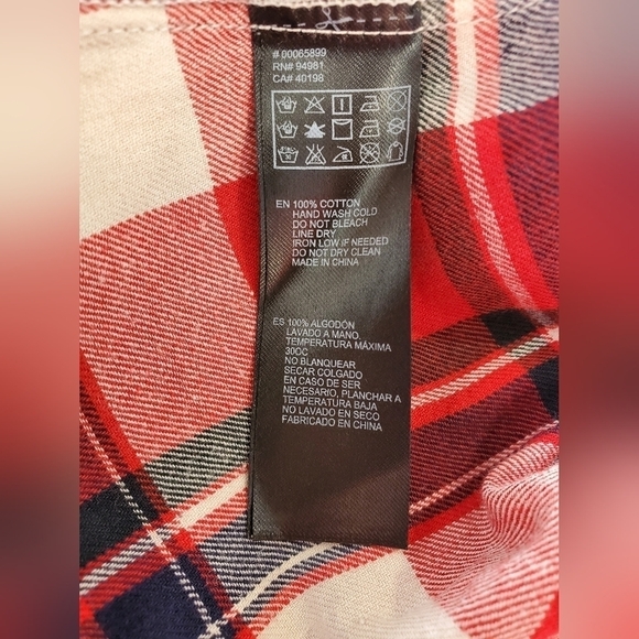 Red Plaid Flannel Shirt Sz 1x - Picture 4 of 4